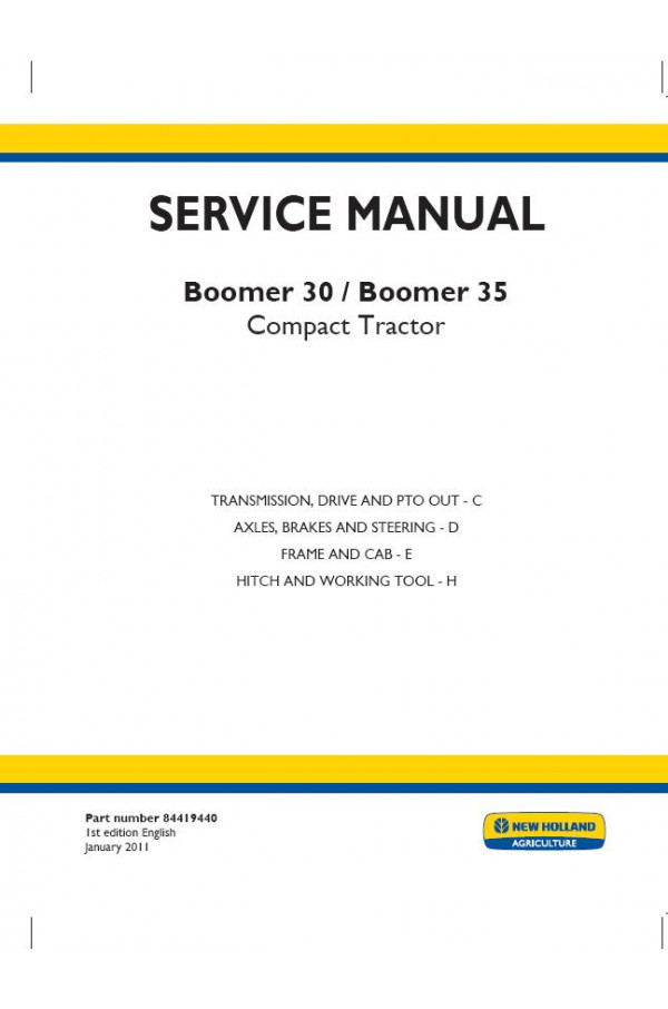 New holland boomer 30 service manual