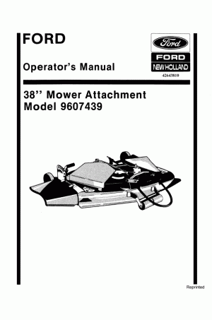 New Holland 38 Operator`s Manual