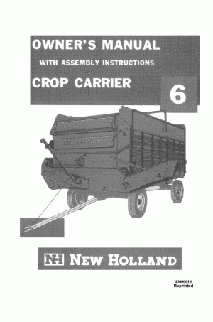 New Holland 6 Operator`s Manual