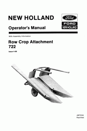 New Holland 722 Operator`s Manual