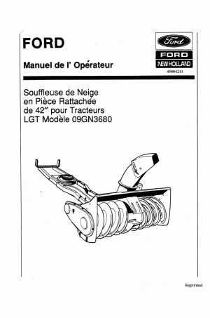 New Holland 42 Operator`s Manual