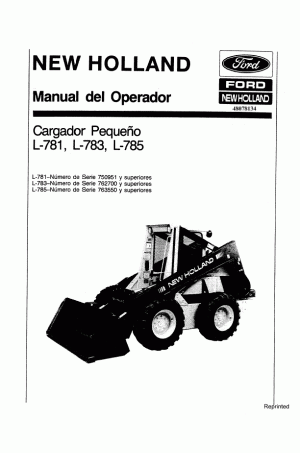 New Holland L785 Operator`s Manual