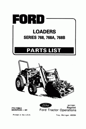 New Holland 768, 768A Parts Catalog