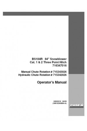 Case IH BS184R Operator`s Manual