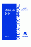 New Holland 7614 Operator`s Manual