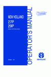 New Holland 27P, 29P Operator`s Manual