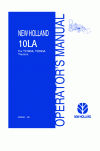 New Holland 10LA, TZ18DA Operator`s Manual