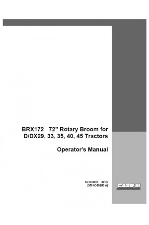Case IH 72, BRX172 Operator`s Manual