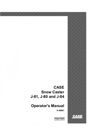 Case IH J80, J81, J84 Operator`s Manual