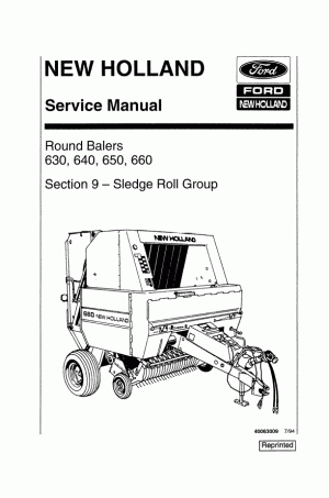 New Holland 630, 640, 650, 660, 9 Service Manual