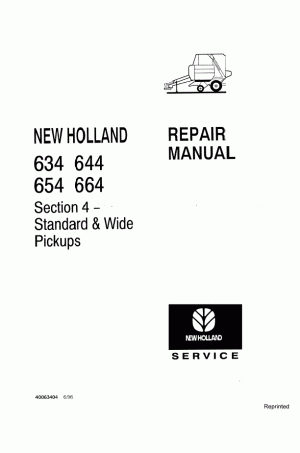 New Holland 4, 634, 644, 654, 664 Service Manual