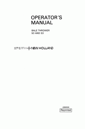 New Holland 50, 53 Operator`s Manual