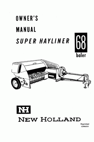 New Holland S68 Operator`s Manual