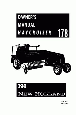 New Holland 178 Operator`s Manual