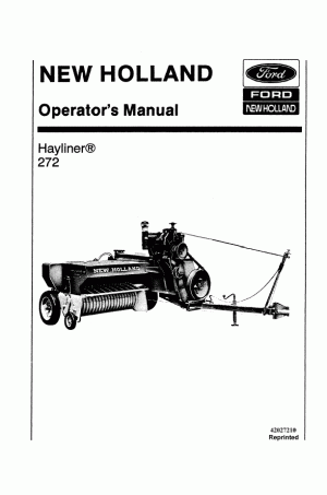 New Holland 272 Operator`s Manual