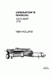 New Holland 275 Operator`s Manual