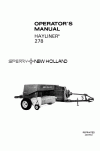 New Holland 278 Operator`s Manual
