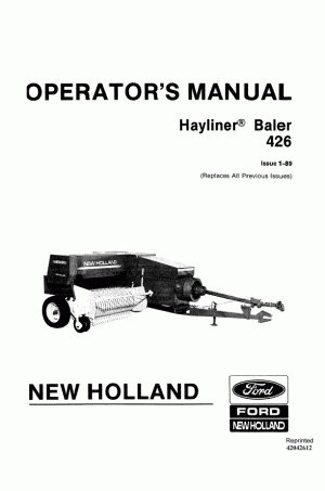 New Holland 426 Operator`s Manual