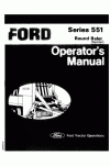 New Holland 551 Operator`s Manual