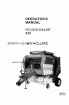 New Holland 849 Operator`s Manual