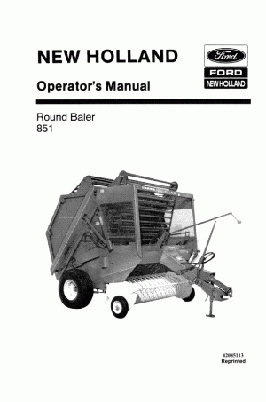New Holland 851 Operator`s Manual