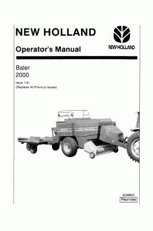 New Holland 2000 Operator`s Manual