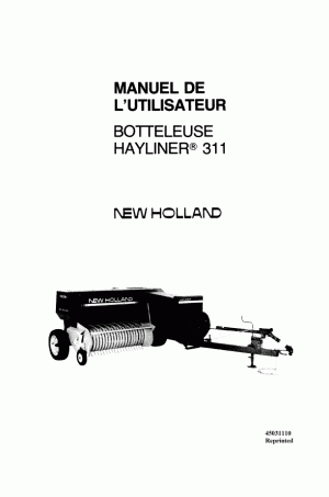 New Holland 311 Operator`s Manual