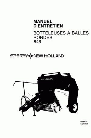 New Holland 846 Operator`s Manual