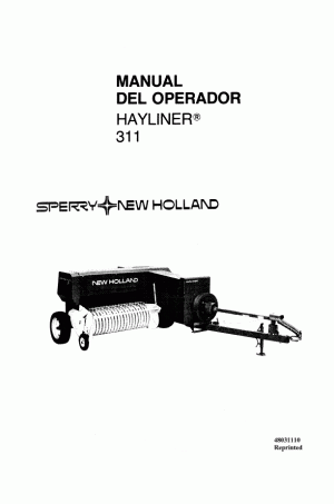 New Holland 311 Operator`s Manual