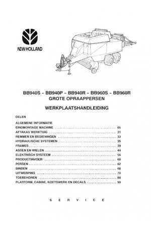 New Holland BB940P, BB940R, BB940S, BB960R, BB960S Service Manual