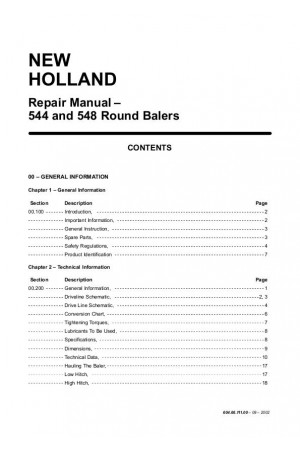 New Holland 544, 548 Service Manual
