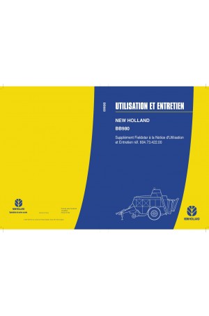 New Holland BB980 Operator`s Manual