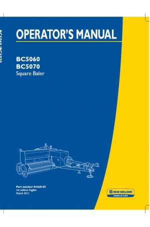 New Holland BC5060, BC5070 Operator`s Manual