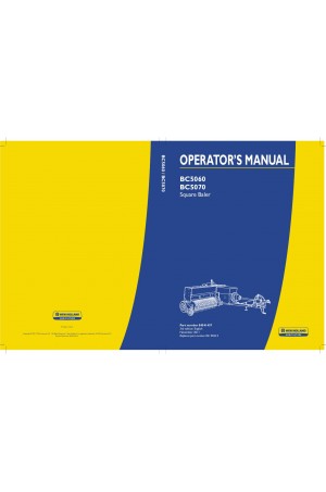 New Holland BC5060, BC5070 Operator`s Manual