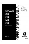 New Holland 648, 658, 678, 688 Operator`s Manual