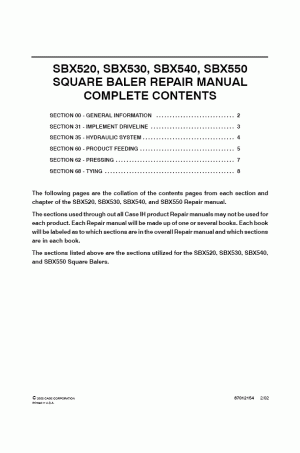 Case IH 530, 540, 550 Service Manual