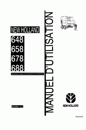 New Holland 648, 658, 678, 688 Operator`s Manual