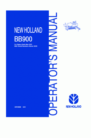 New Holland BB900 Operator`s Manual