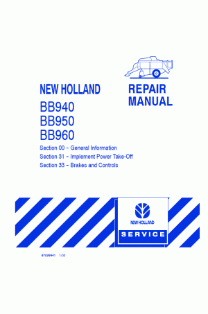 New Holland BB940, BB950, BB960 Service Manual