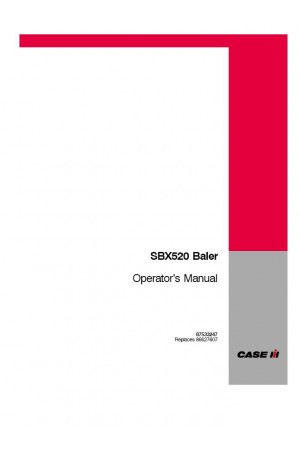 Case IH SBX520 Operator`s Manual