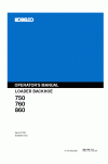 Kobelco 750, 760, 860 Operator`s Manual