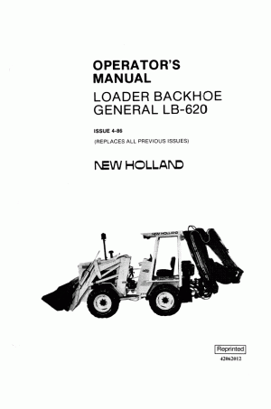 New Holland CE LB620 Operator`s Manual