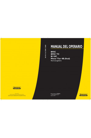 New Holland CE B110C, B95C, B95CTC Operator`s Manual