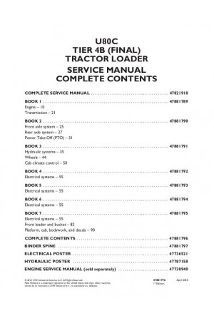 New Holland CE U80C Service Manual