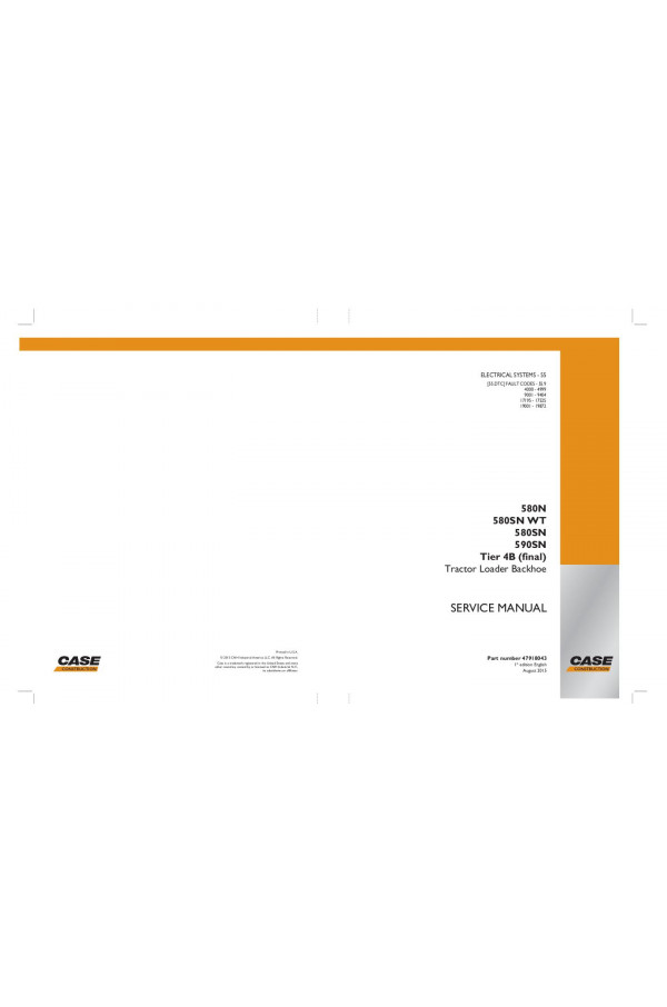 Case 580N 580SN 580SN WT 590SN Service Manual