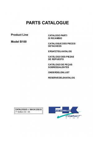 Kobelco B100 Parts Catalog