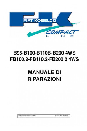 Kobelco B100, B110, B200 4WS, B95, FB100.2, FB110.2, FB200.2 4WS Service Manual
