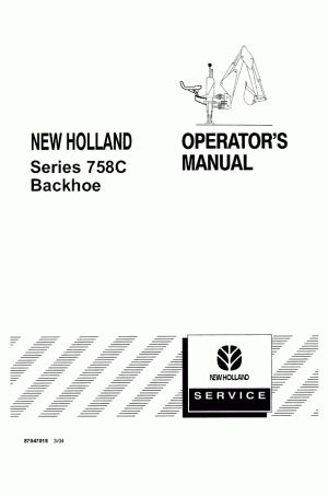 New Holland 758C Operator`s Manual