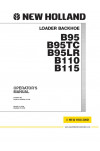 New Holland CE B110, B115, B95, B95LR, B95TC Operator`s Manual