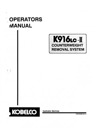 Kobelco K916 Operator`s Manual